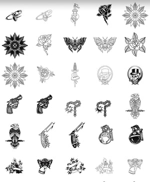 200 Flash Tattoo Brushes for Procreate | Volume 2  Tattoo Stamps for iPad &amp; iPad Pro | Outline &amp; Shading Versions | Old School Flash Designs