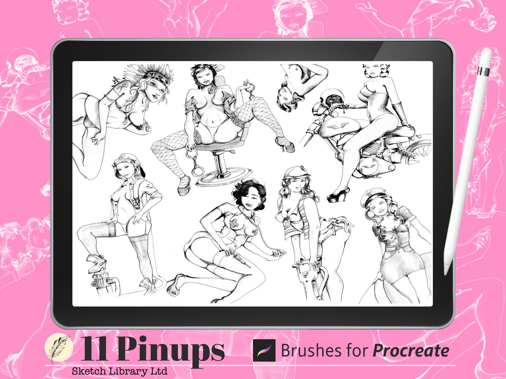 sexy Pinup // Brushes for Procreate - tampons de tatouage