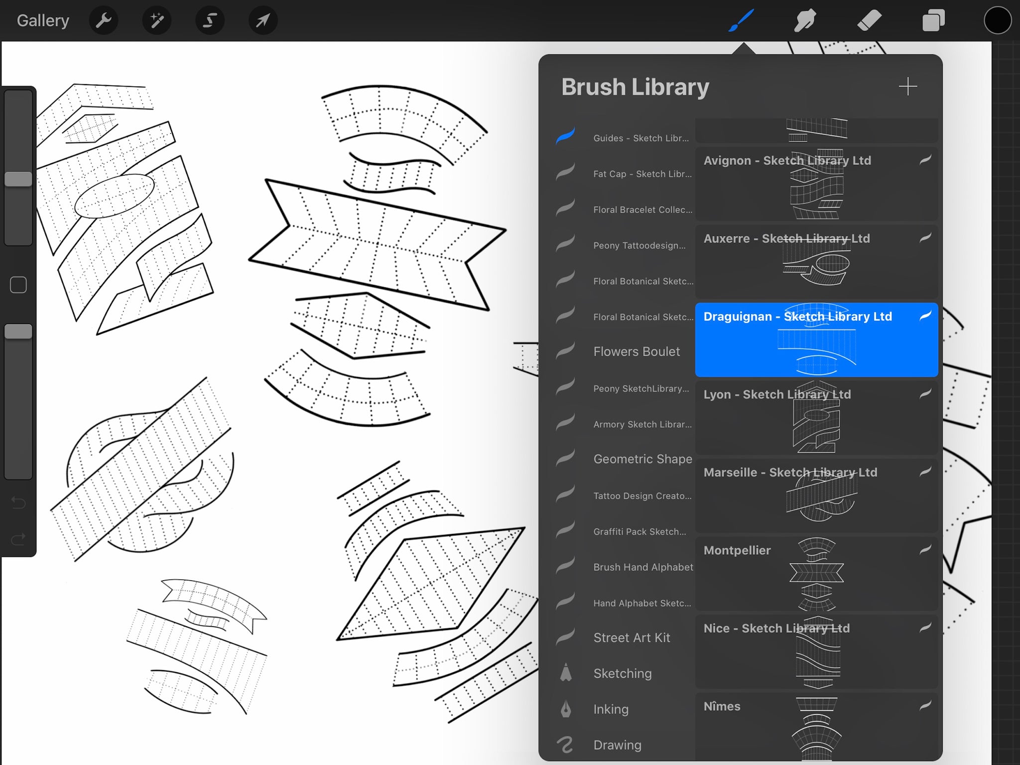60 Hand Lettering Guides & 15 Templates // Brushes for Procreate