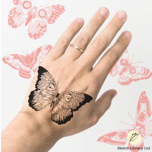 Butterflies & Skulls Tattoo set // Brushes for Procreate