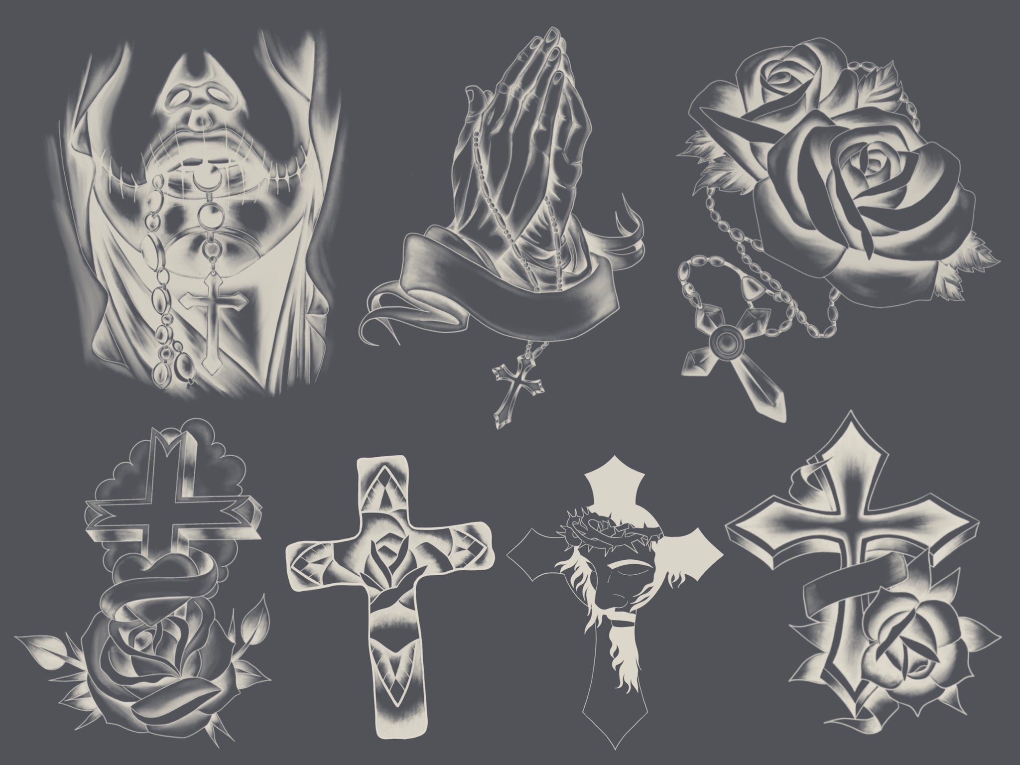 cross designs with rosary