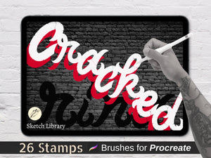 26 pinceaux de lettres chicano craquelées pour procréer, graffiti, calligraphie, typographie pour Ipad et Ipad Pro