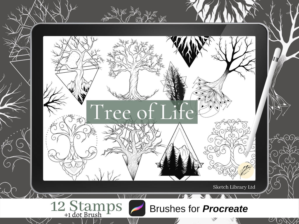 12 Trees of Life Tattoo Brushses for procreate!